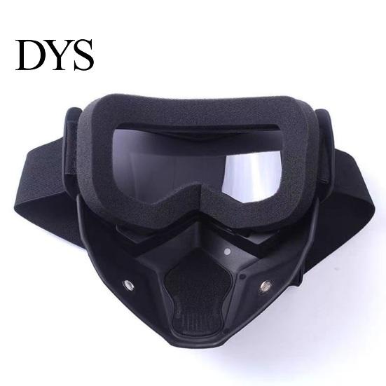 Maschera Integrale Rimovibile con Occhiali Staccabili, Antiappannamento Protezione UV Antivento Scudo Antivento, Occhiali per Saldatura, Guida in Moto, Ciclismo