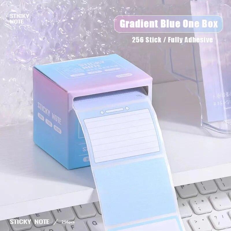 

256 шт./кор. выдвижные липкие наклейки для заметок, полностью клейкие, отрываемые, 8 форматов, идеально подходят для офиса, студентов и домашнего использования! синий