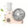 Portable Mist Table Fan Ultra-Quiet Operation Desk Fan with Cooling Mist Spray USB Rechargeable Desk Fan for Office Home Travel Bedroom