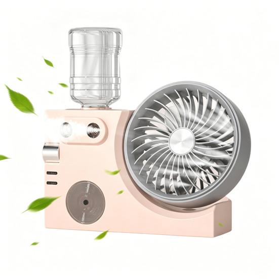 Portable Mist Table Fan Ultra-Quiet Operation Desk Fan with Cooling Mist Spray USB Rechargeable Desk Fan for Office Home Travel Bedroom