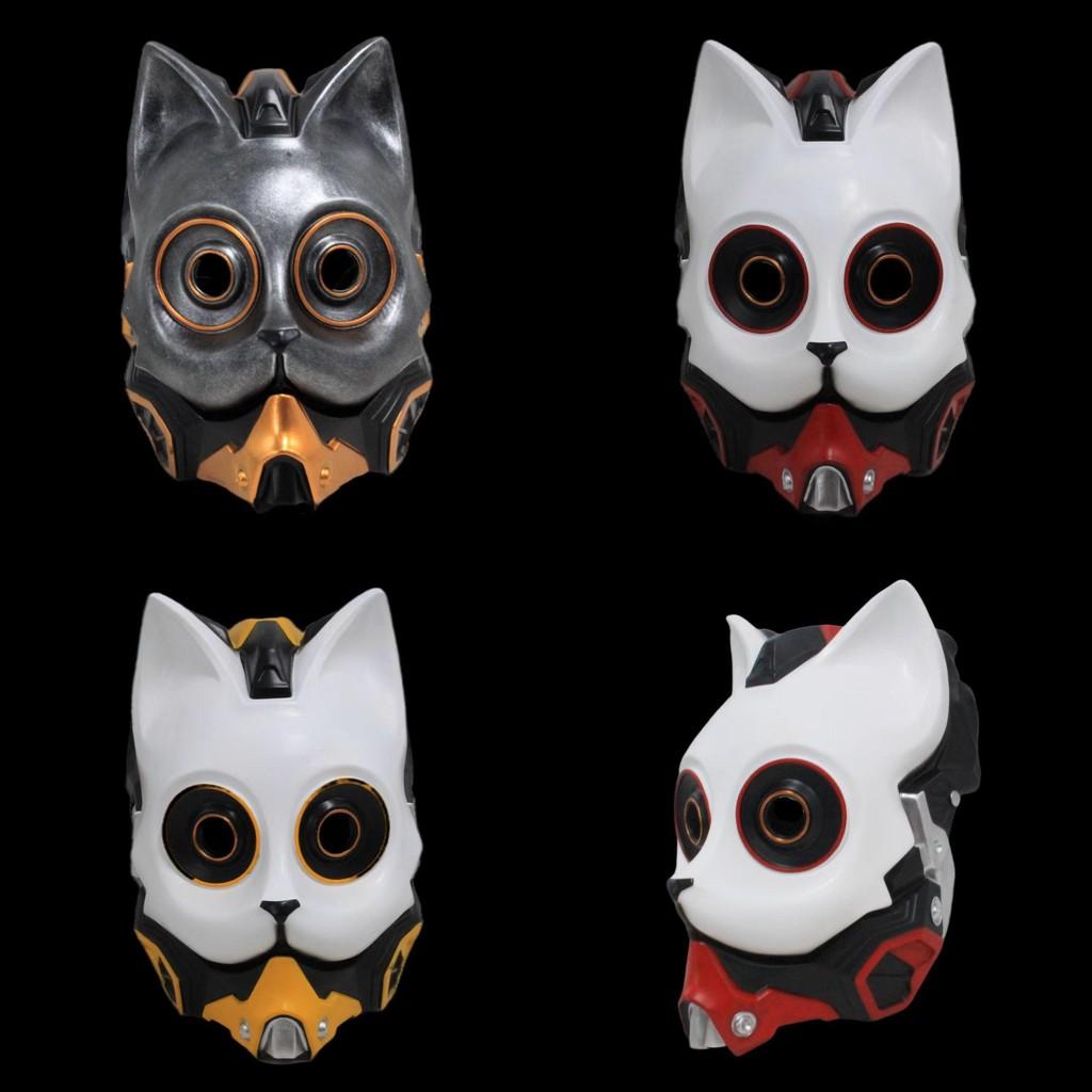 Punk Cat Mask For Halloween Party With Resin Material And Fun Costume Accessory For Cosplay Events