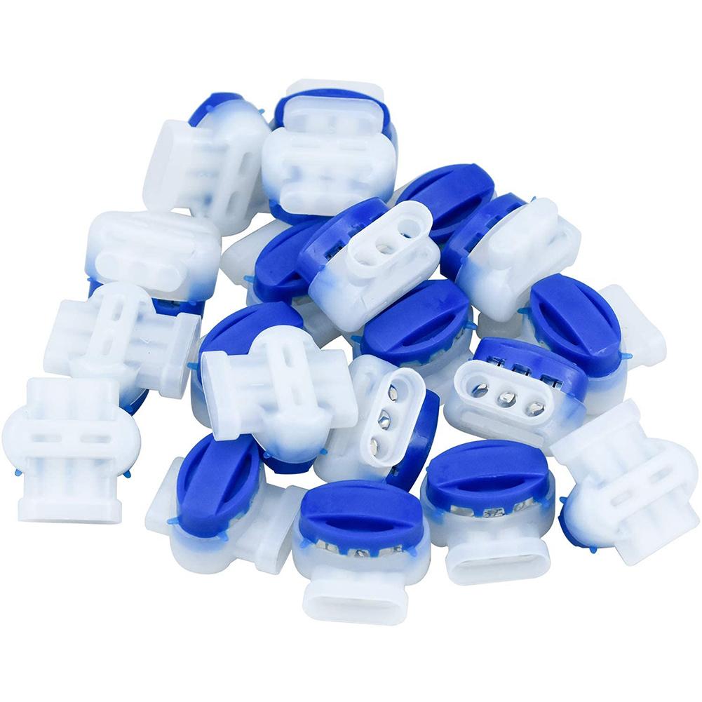 Cable Connector Set Waterproof 3 Holes Cable Connector Without Stripping for Gardena/Husqvarna/Worx/Robomow Lawnmower