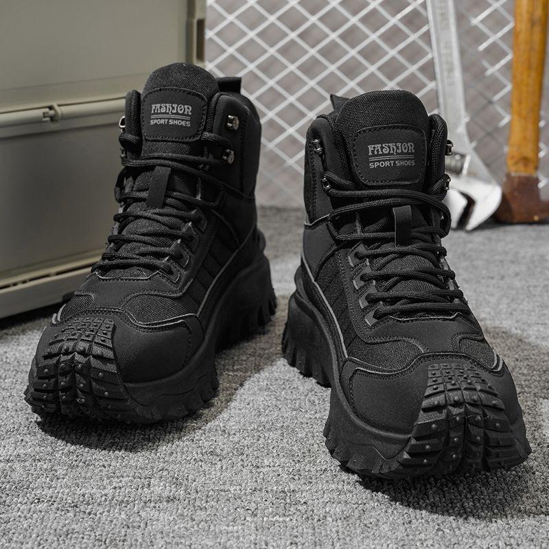 Spring and Autumn Martin Boots Men's Non-slip and Wear-resistant Hiking Thick-soled Large Size 48 Mountaineering Boots Versatile Casual Retro Boots