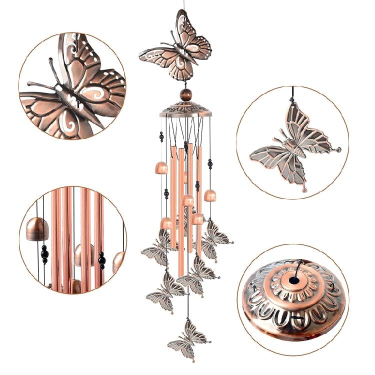 Butterfly WindChime Perfectly Decorate Garden or Yard Outdoor Decorations Windchimes for Christmas, Weddings, Birthdays