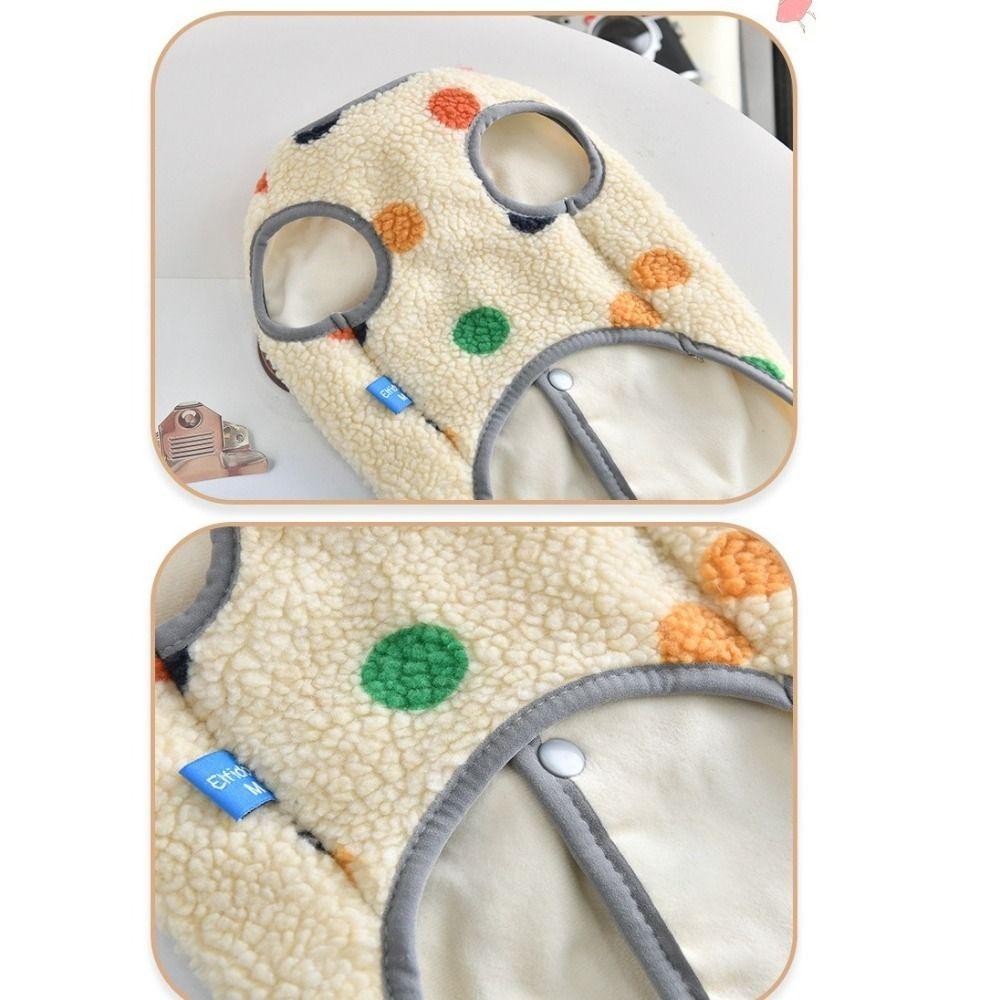 Pet Clothing Warm Dog Hoodie Soft Sleeveless Pet Vest Pocket Design Dots Pattern Dog Coats Winter Season