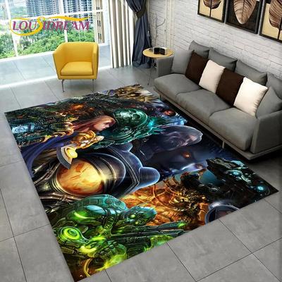 3D HD StarCraft Game Gamer PC Gebied Tapijt, Tapijt Tapijt voor Thuis Woonkamer Slaapkamer Bank Deurmat Decor, kinderen spelen Antislip Vloermat