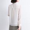 Spring Autumn Elegant Stand Collar Shirt Stylish Drawstring Bow Female Clothing Korean Solid Color Chic Pearl Button Blouse