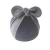 Cute Bunny Ears Baby Turban Hat Solid Color Soft Cotton Infant Beanie Cap Toddler Bonnet Headwrap for Baby Boys Girls