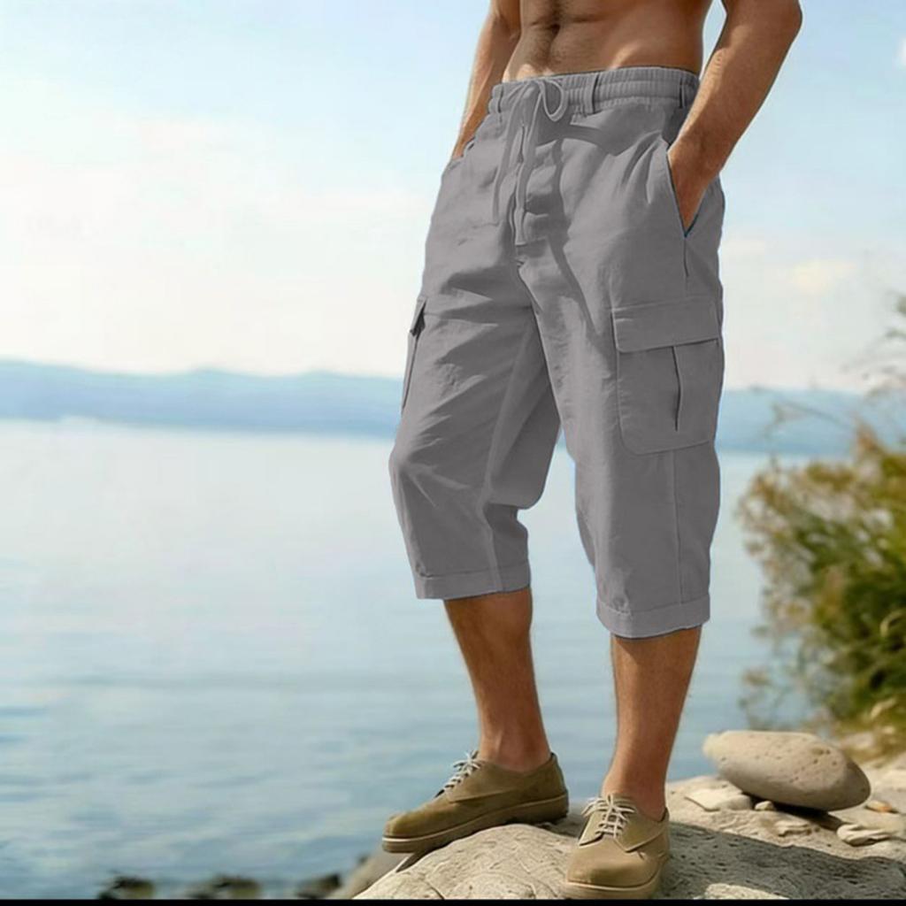Men's Cotton And Linen Multi-color Casual Pants