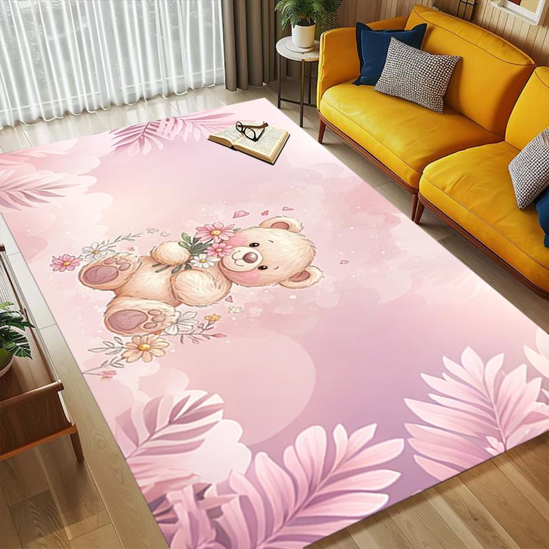 Teddy Bear Living Room Nonslip Area Rug Soft Carpet For Bedroom Game Playroom Sofa Office Home Decor Doormat Christmas Gift C929634
