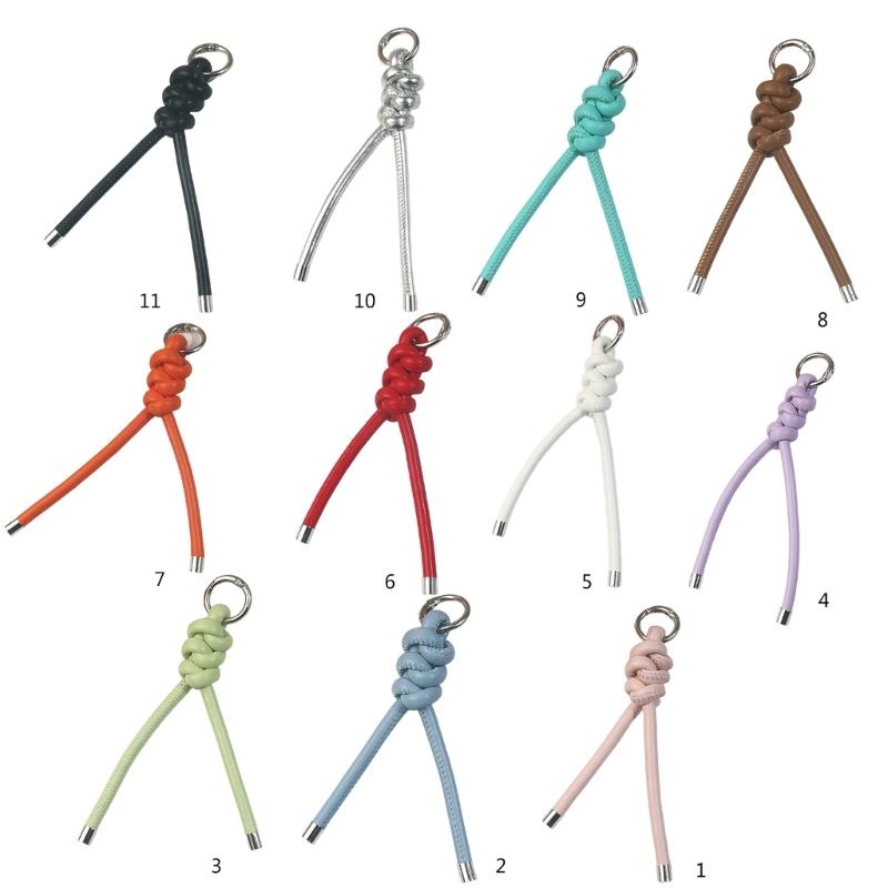Handcrafted Triangular PU Leather Rope Keychain Lightweight Keyring Ornament Decors For Everyday Use or Travel