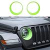 Green Headlight Lamp Cover Trim Decor Ring for Jeep Wrangler JL 2018+Accessories
