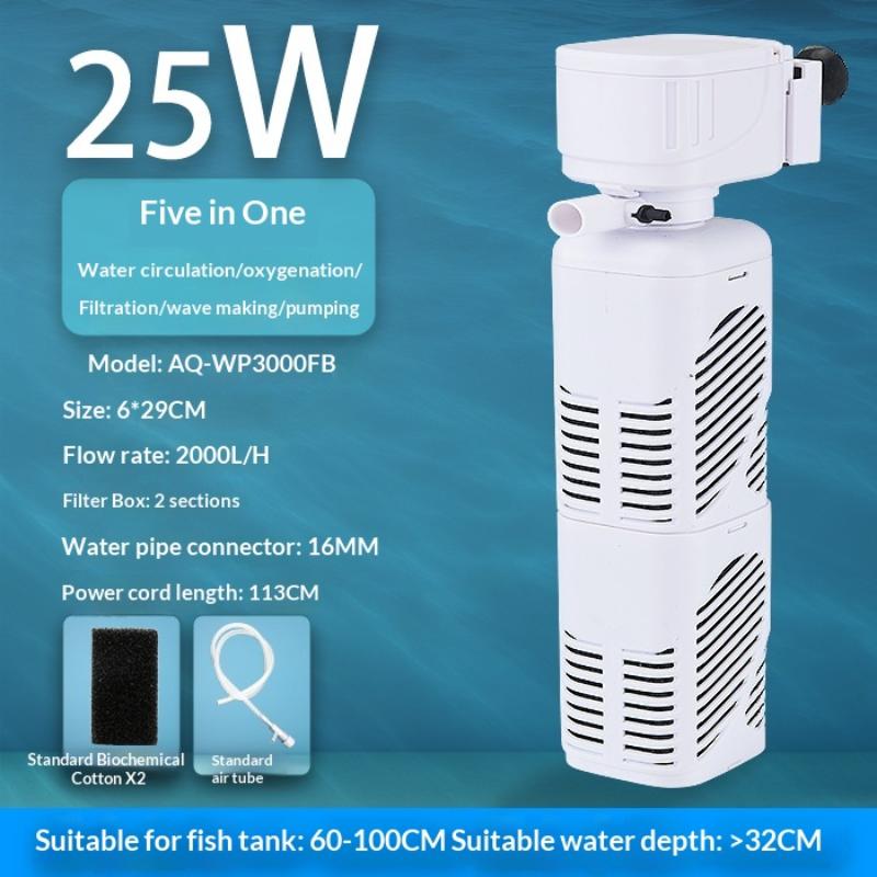 5 In 1 Fish Tank Filter with Oxygen Pump 360 Degree Purifier for Enhanced Water Clarity In Aquariums