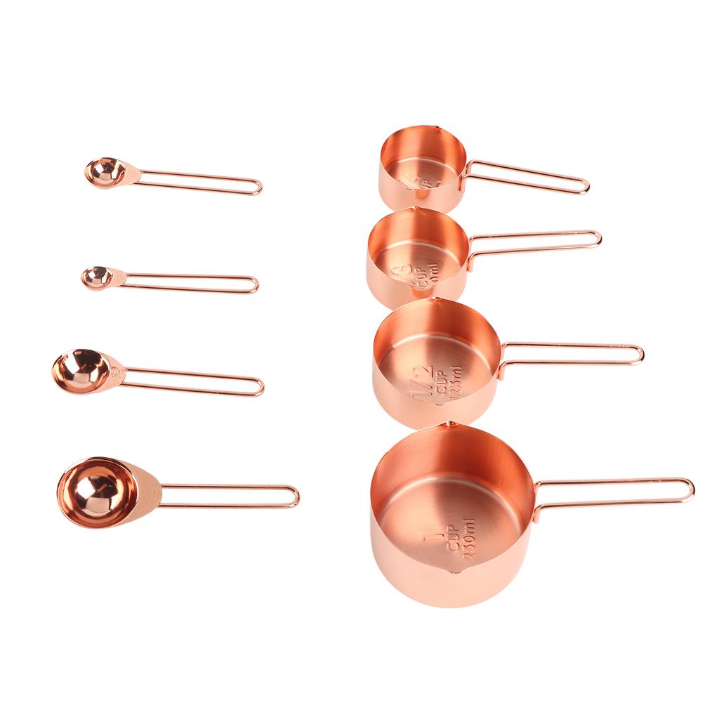 Set de 8 linguri de măsurare din oțel inoxidabil cu cântar, accesoriu de bucătărie pentru acasă