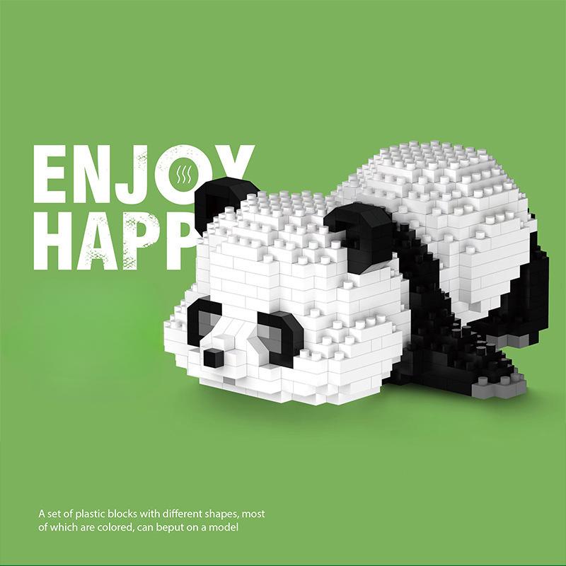 Micro Granule Panda Panda Decorare Puzzle Asamblare Jucării pentru copii