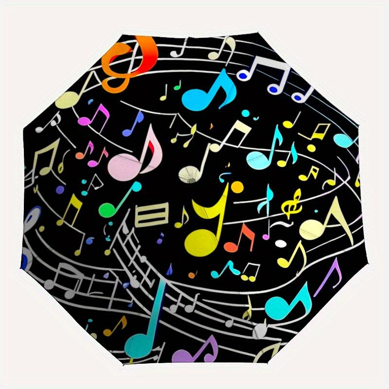 

1pc Musical Notes Automatic Open/close, All-Season Portable Folding Umbrella for Friends, Travel, Everyday, Events yy250812146