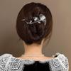 1 Stück Hochwertige Ginkgo Biloba Haarnadel, Leichter Luxus Katzenauge Haarschmuck, Für Frauen Hinterkopf, Haarnadel, Froschverschluss, Verdrehclip, Ein-Wort-Clip
