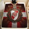 Custom Name,Club Atlético River Plate Printed Flannel Blanket, soft throw for bedroom sofa, washable, Christmas present, great gift.