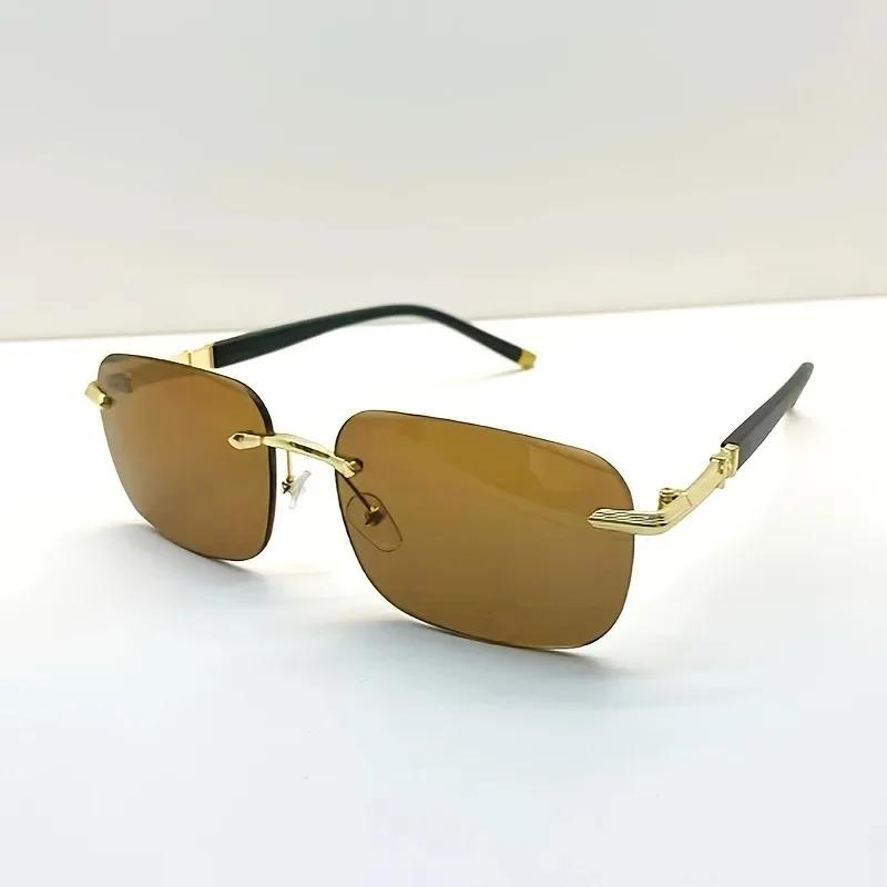 1/2pcs New Driving Sunglasses for Men Anti UV Anti Strong Light Fishing Frameless Sunglasses