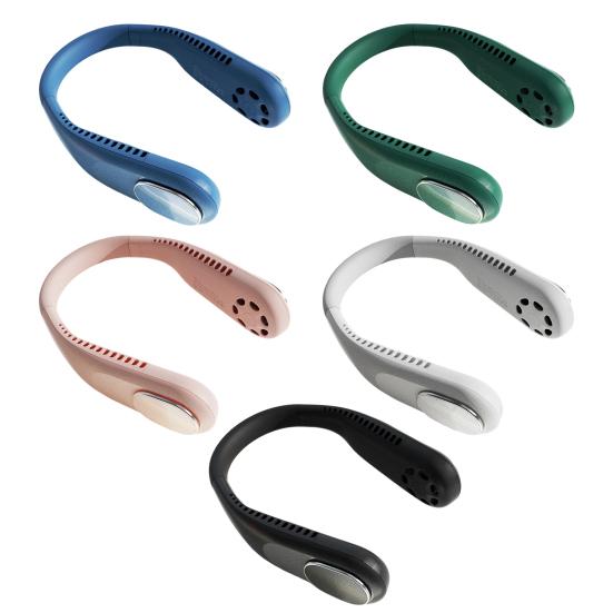 Mini Bladeless Neck Fan with USB Charging 4000mAh Portable Cooling Fan 3 Speeds 7H Battery Light Quiet Travel Fan for Outdoor Travel Office
