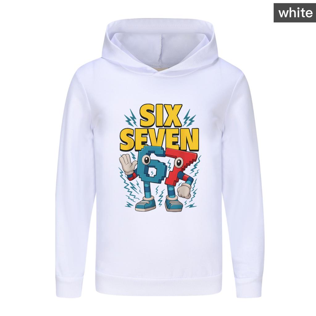 67 Six Seven Hoodie Girls Autumn Jacket Steal A BrainRot Kids Long Sleeve Coat Toddler Boy Hood Sweatshirt Cute Children Clothes