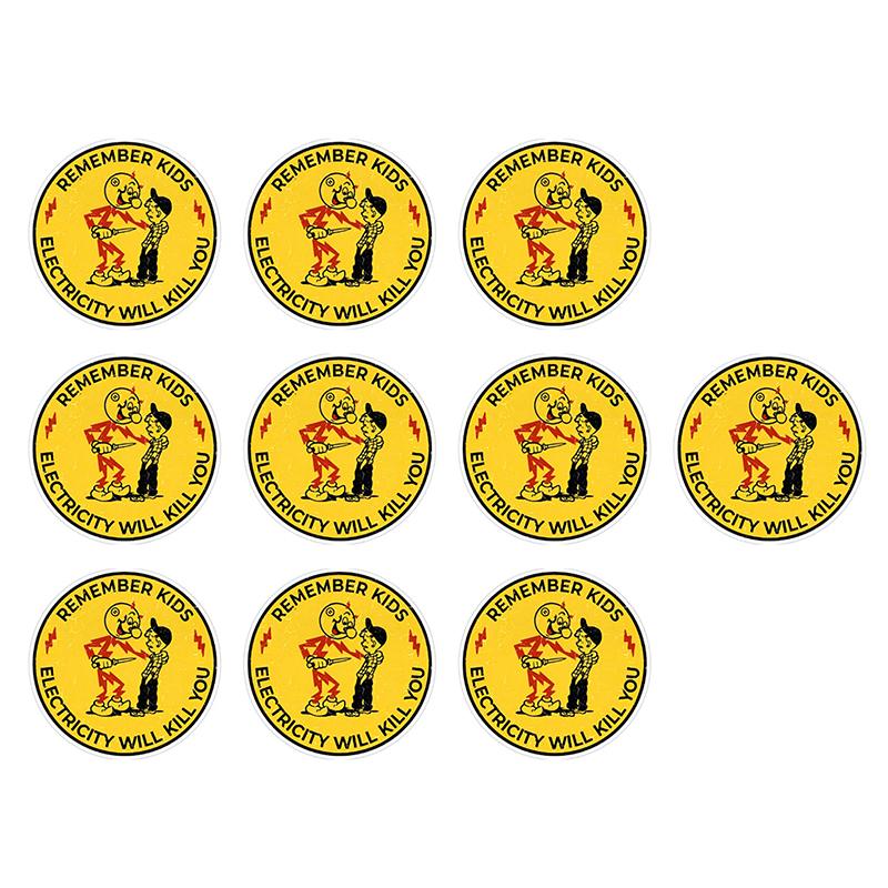 

10 шт. Наклейки с предупреждением об опасности поражения электрическим током Электричество убьет вас Наклейки безопасности для каски электриков Виниловые наклейки