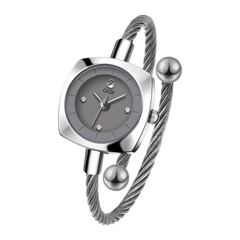 Niche Exquisite And Small Creative Metal Woven Rope Bracelet Watch Niche High-End Swan Quartz Watch