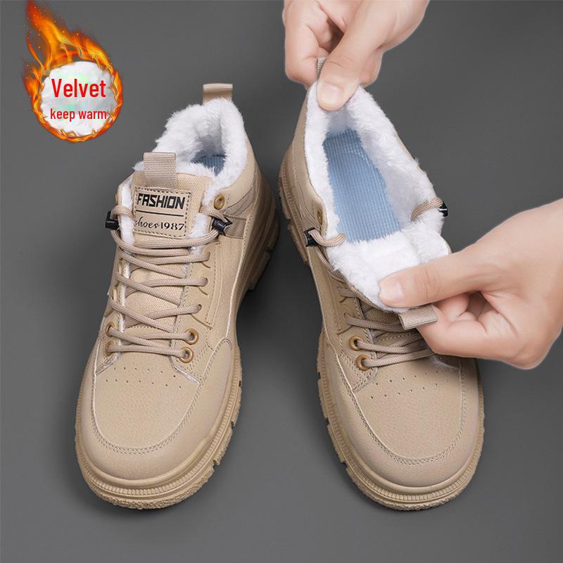 

Зима 2024 года. Мужские теплые хлопковые ботинки Martin из бархата и хлопка. Уличные ботинки с толстой подошвой для снегоходов. 41