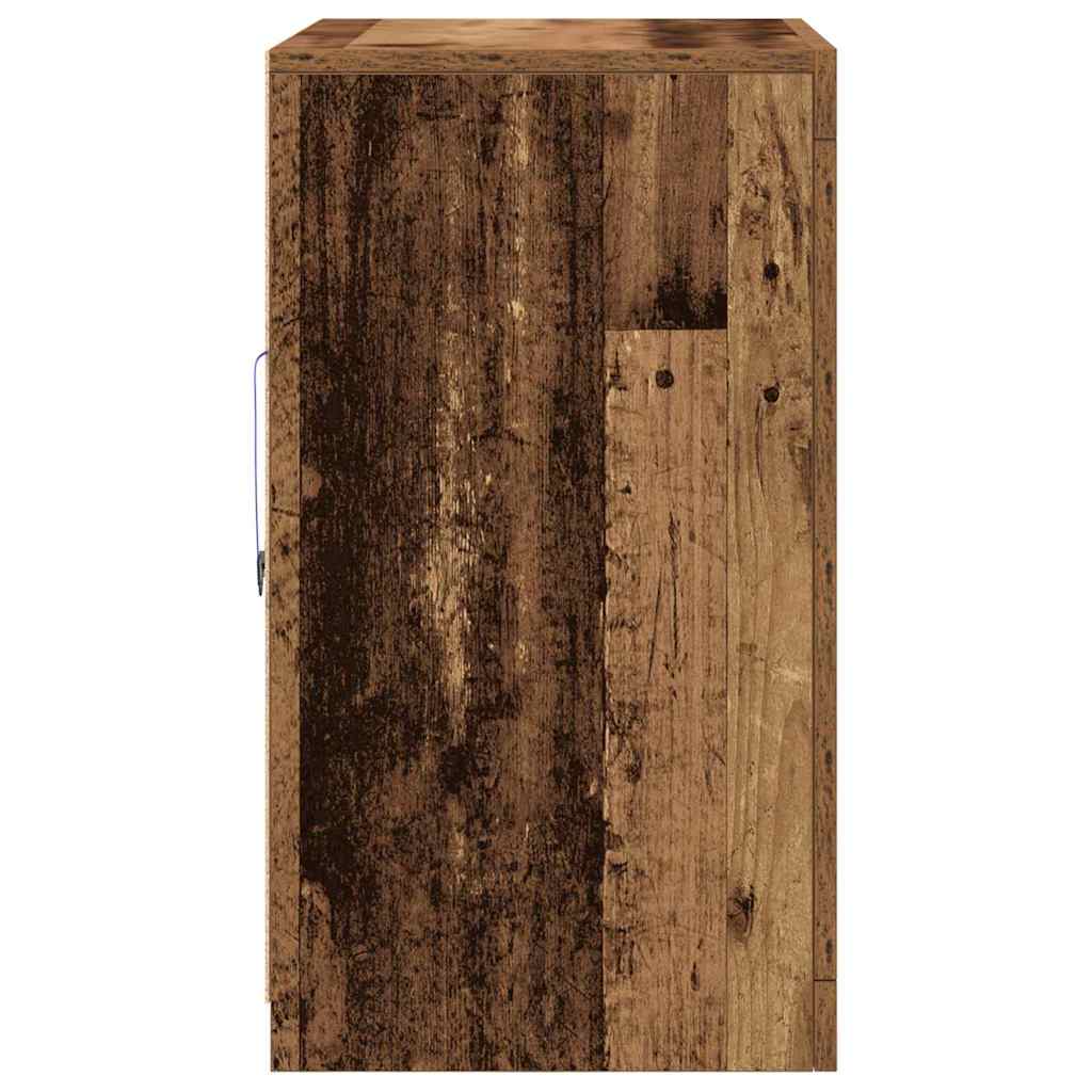 LED Sideboard In Brown 60.5 X 37 X 67 Cm Particleboard