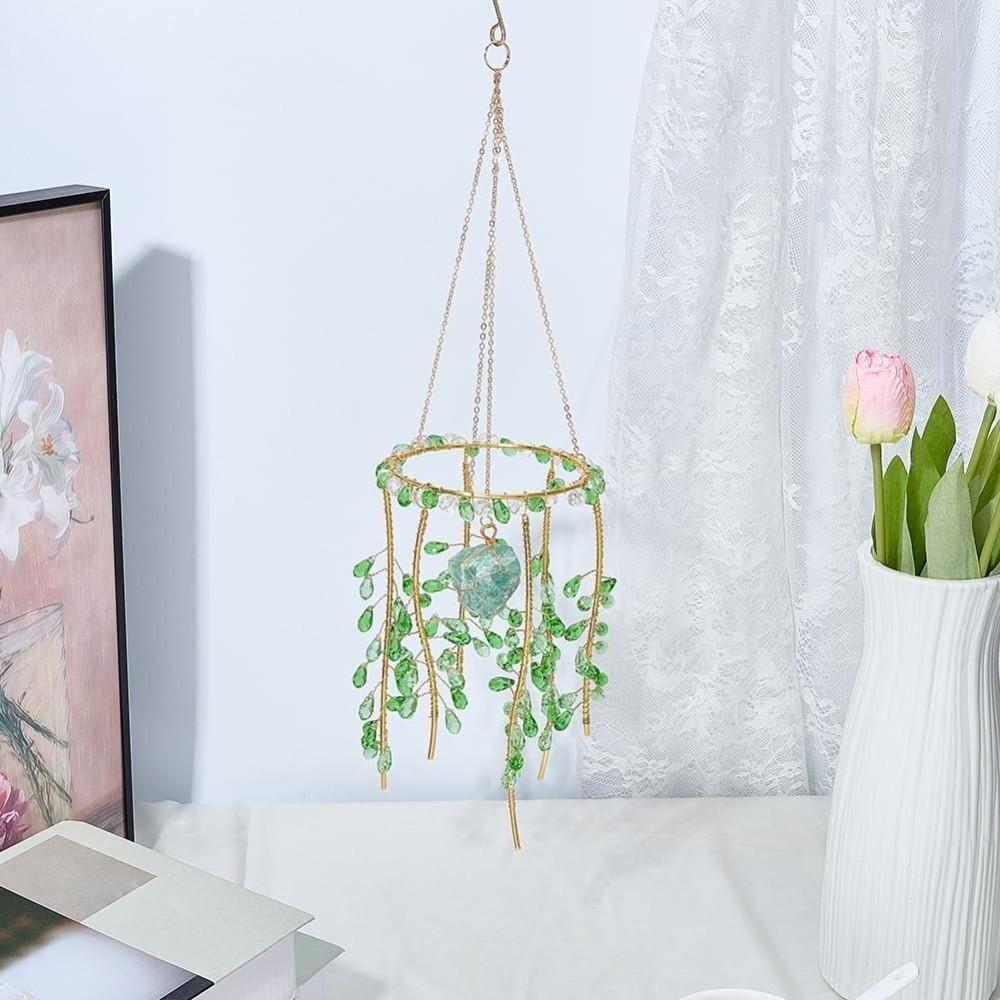 Rainbow Makers Willow Wind Bell Handmade Plant Crystal Decor Funny Sun Catcher Chandelier  Garden