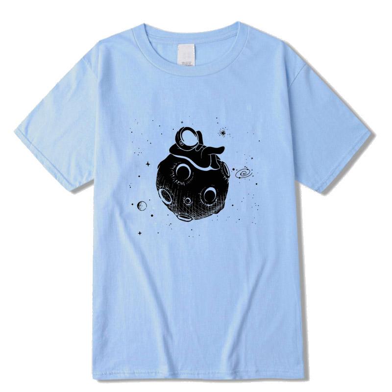 Men Tshirt High Quality 100 Cotton Short Sleeve Fun Casual Astronaut Print Men Tshirt Casual O