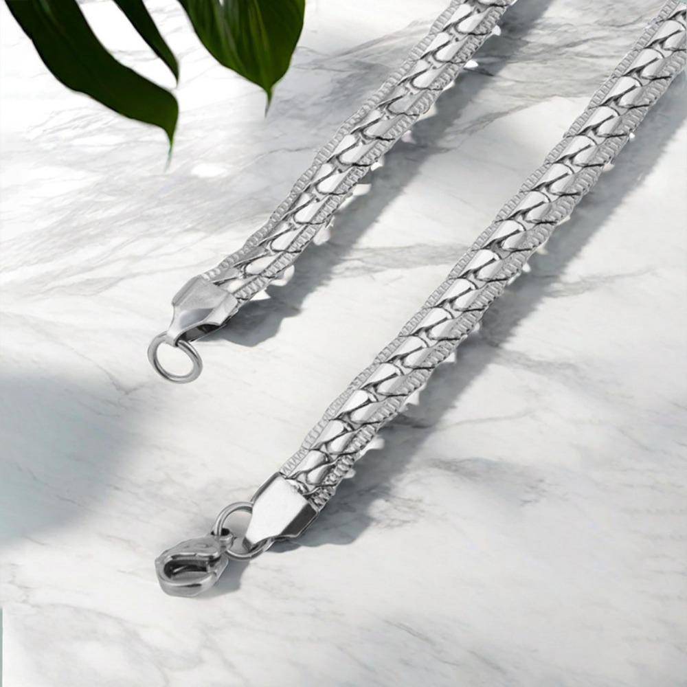 Нержавеющая Сталь Рельефная Кубинская Цепь Ожерелье Мужская Титановая Сталь Зашифрованная Рельефная NK Цепь 5mm&45cm