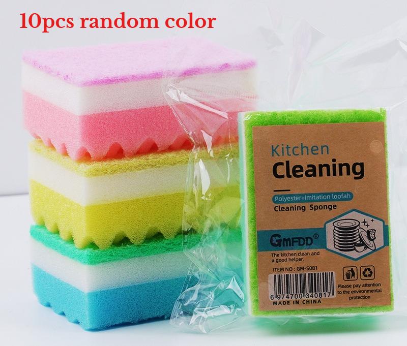 Wave Washing Dishes Sponge Kitchen Brush Pot Artifact Thickened Sponge Scouring Pad Brush Bowl Housework Cleaning Sponge Block