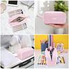 Corduroy Pen Bag Large Capacity Pen Pencil Case with 3 Compartment Cosmetics Storage Bag Stationery Organizer for School Office