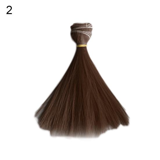 15cm Long Straight Synthetic Fiber Wig Hair Extension for BJD SD Doll Accessory