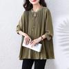 Fashionable Loose Women Shirt Spring Summer Casual Top Solid Color Wind Pleated Base Layer Simple Blouse