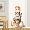 Stacked Cats Self Adhesive Wall Sticker No Residue For Entryway Door Decor