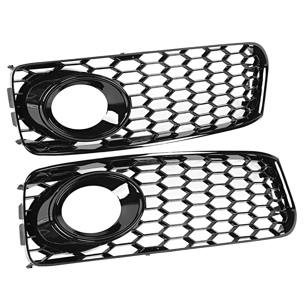 Fog Light Grilles Modification Parts Thick Glossy ABS Front Bumper or Geometric Mesh Design sy Installation Fitment for S5 B8 5 2008 2012