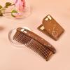 Tan Mujiang Wooden Comb & Mirror Gift Set