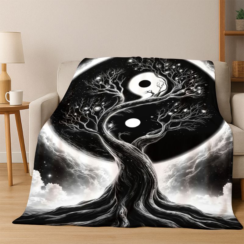 Tree of Life Nordic Mythology Yggdrasil Nature cartoon Flannel Blanket Soft Throw Blanket for Bedroom Living Room Bed Travel kid