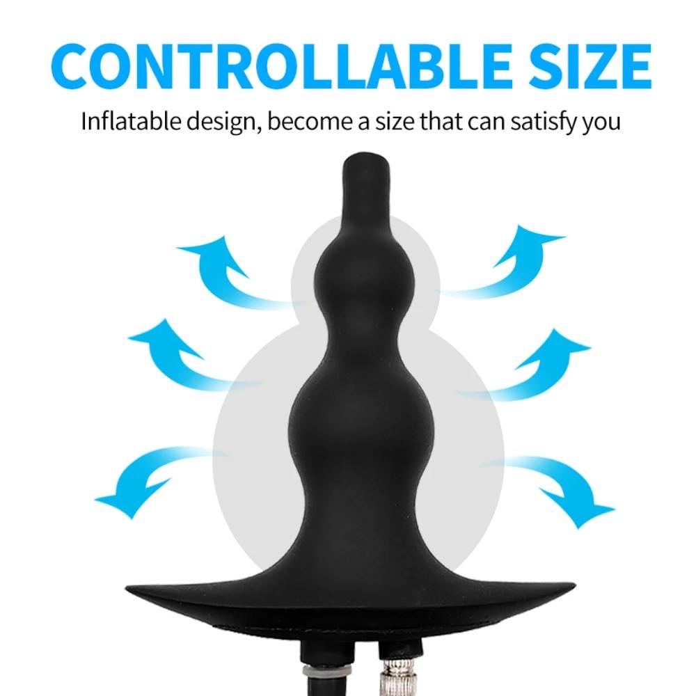 Inflatable Anal Plugs Enema Sex Toys Couples Squirting Vaginal Cleaner Silicone Anal Plugs Vaginal Dilator Anal Pump Adult 18 Toys