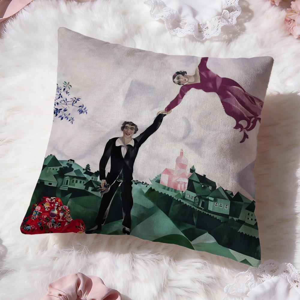 M-Marc C-Chagall Paintings Cushion Cover Premium Comfort Reversible Pillow Cove -Two In One Design for Any Room & Car Interior