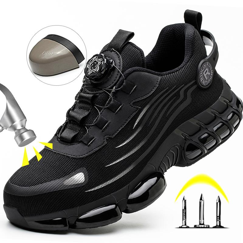 Scarpe di Sicurezza da Uomo Protezione ed Elasticità Stivali di Sicurezza Scarpe Eleganti per l'Uso Quotidiano Traspiranti Protezione dagli Odori Calzature da Lavoro da Uomo