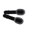 Elegant Black Rhinestone Duckbill Clip for Women's Forehead Bangs – High-End Hair Accessory