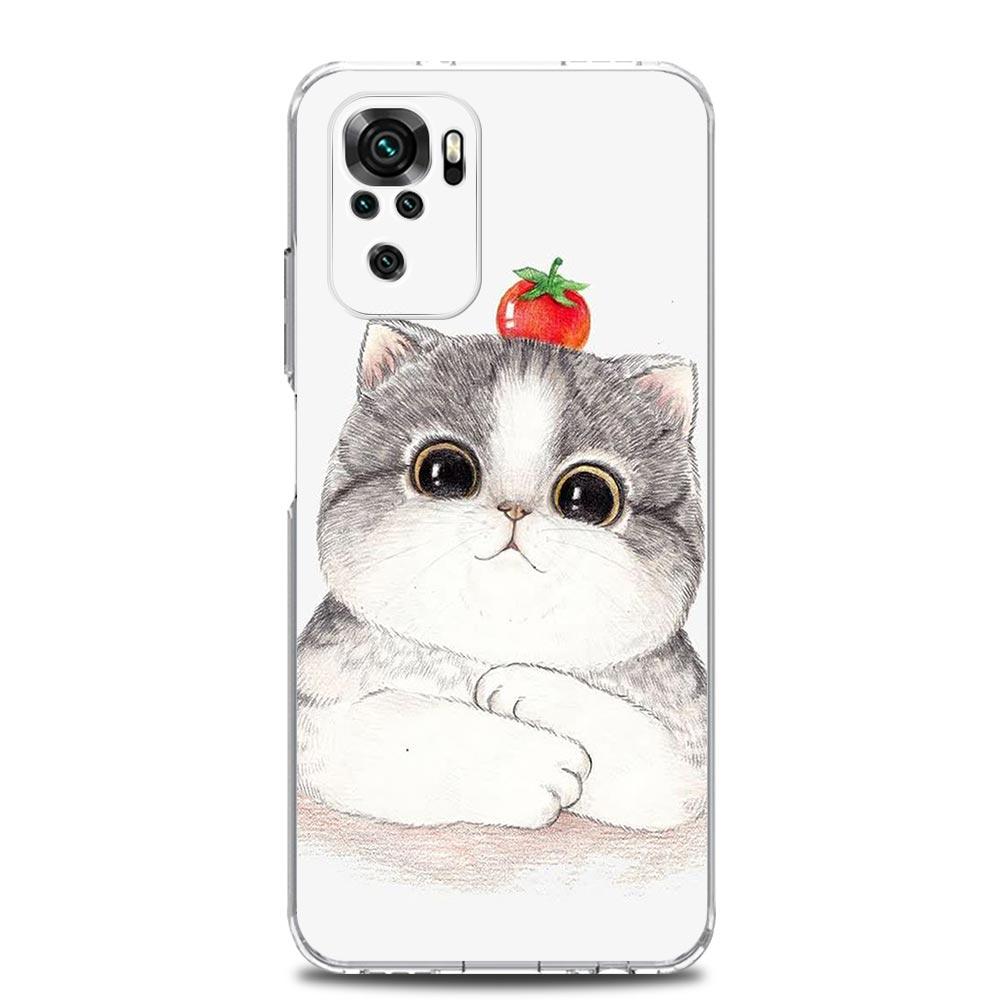 Cat Cute Kitten Cartoon Clear Phone Case For Xiaomi Redmi Note 12 5G 9S 9 8 10 11 Pro+ 9T 8T 10C 9C 9A 7 Pro Soft TPU Back Cover