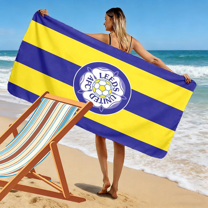 Asciugamano da Spiaggia Leeds United Stampato, Asciugamano Grande Morbido ad Asciugatura Rapida per Spiaggia Campeggio Nuoto