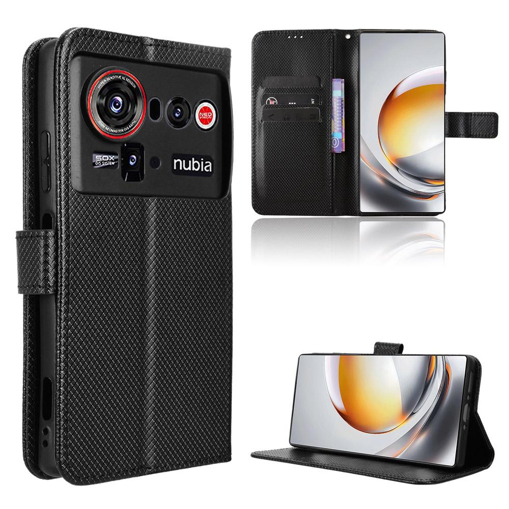 

Чехол-книжка для ZTE nubia Z80 Ultra из искусственной кожи, чехол для телефона с полной защитой [блокировка RFID], чехол-кошелек for ZTE nubia Z80 Ultra чёрный