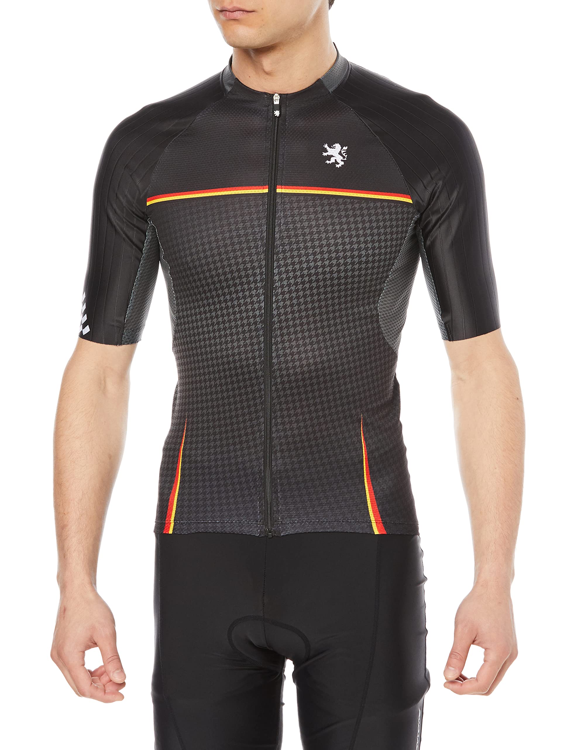 

Lion de Capelmuur Gazelle 3 Cycling Unfinished Mesh UV Size XL Jersey, Unisex, Cuffs, Sweat-Wicking, Quick-Drying, Sides, Protection, Black, чёрный