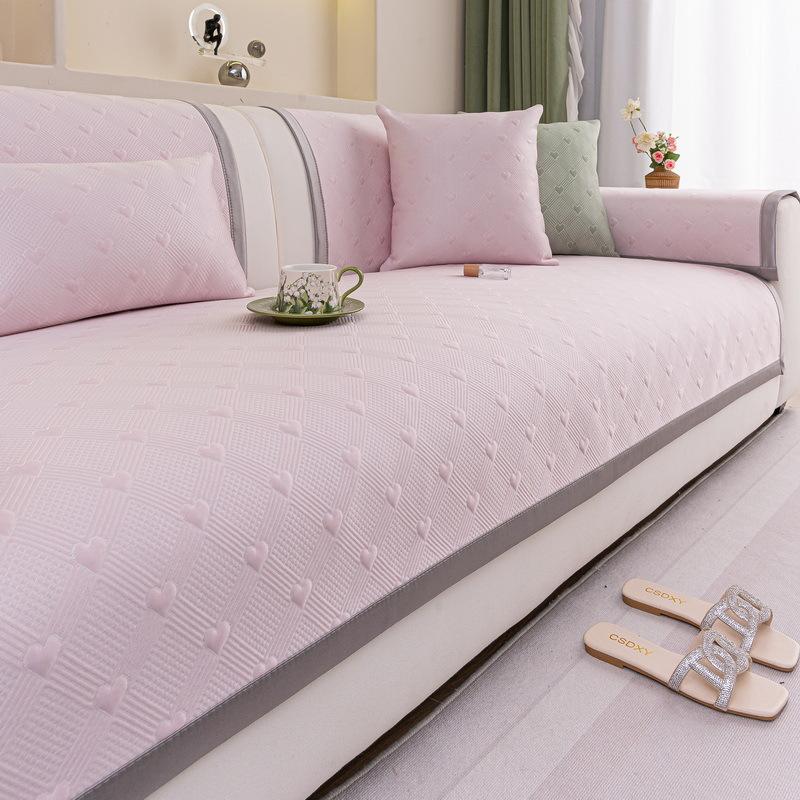 Summer Ice Silk Sofa Cushion  New Cool Doudou Cool Sofa Mat Seat Cushion Simple Non-Slip Sofa Cover