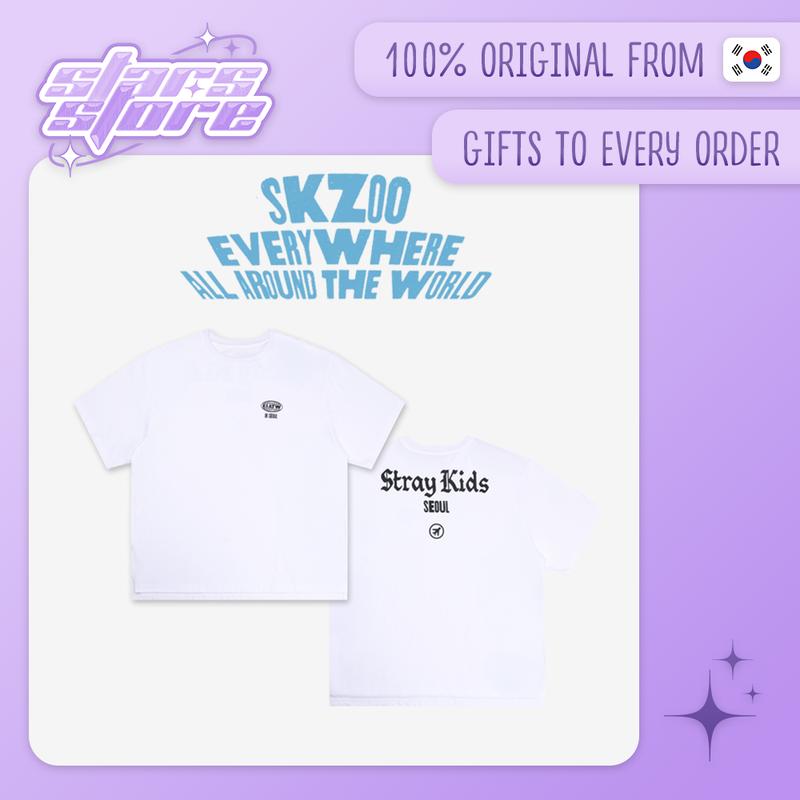 

(Предварительный заказ) Футболка Stray Kids Версия SEOUL. - SKZOO Везде По всему Миру One Size